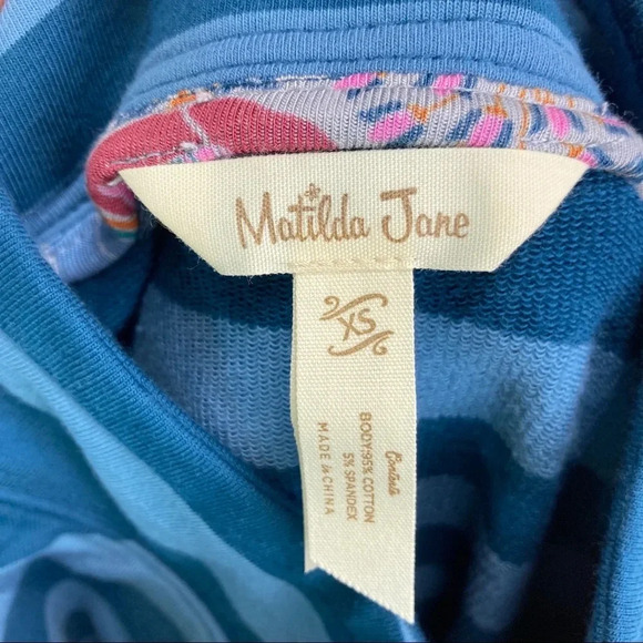 Matilda Jane Women's XS Fall Breeze Blue Striped jacket Full Button - Picture 6 of 7